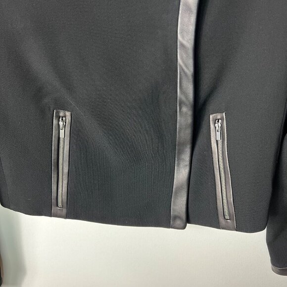 Diane von furstenberg‎ leather Esther black jacket pockets women’s size 4 - Picture 4 of 11